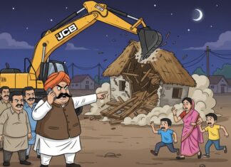 लहान भावाच्या प्रेमाची शिक्षा मोठ्या भावाला, रागाच्या भरात जेसीबीने घर पाडले!