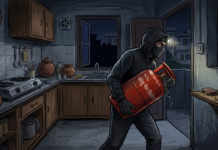 चोराने दागिने पैसे न चोरता पळवला गॅस सिलिंडर